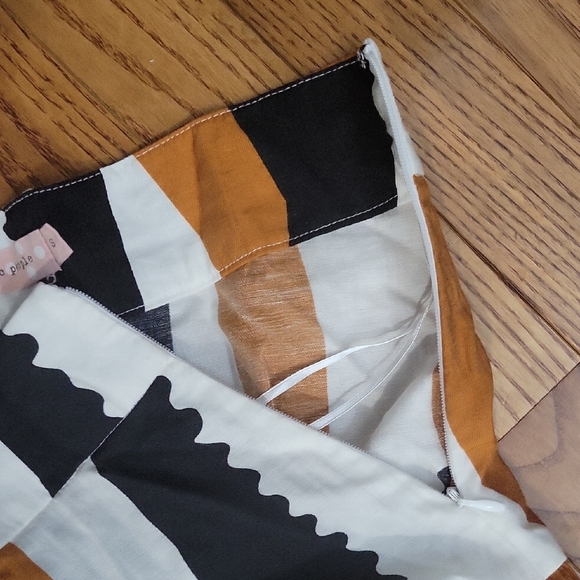 Traffic People Striped Tiered Maxi Skirt — Rust, Black & White - Picture 3 of 6